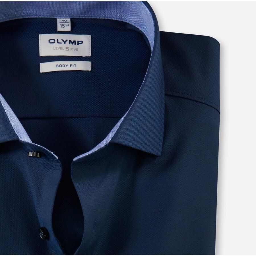 OLYMP Level Five Slim fit zakelijk overhemd van effen structuur model 'ROYAL' - Foto 2