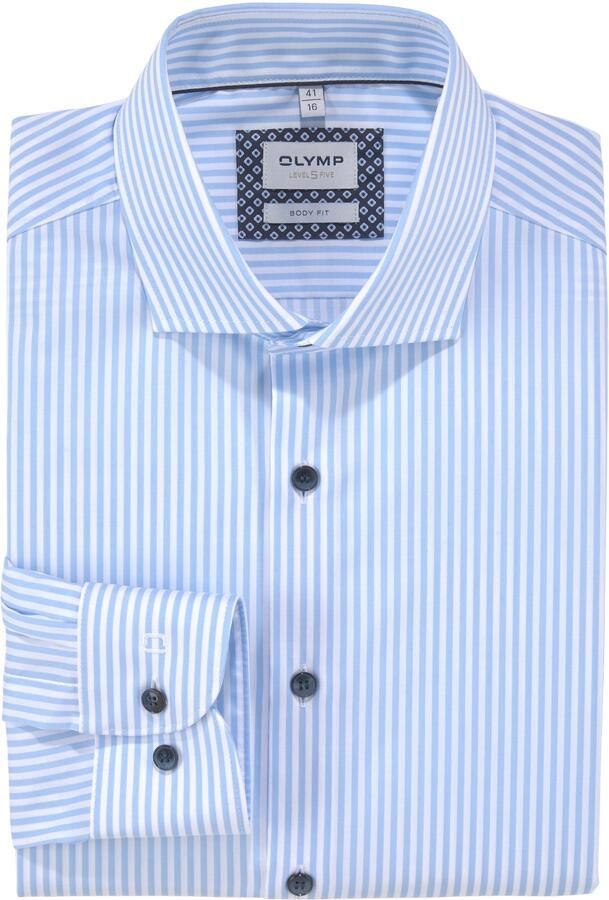 OLYMP Businessoverhemd Level Five body fit Italiaanse knoopsluiting