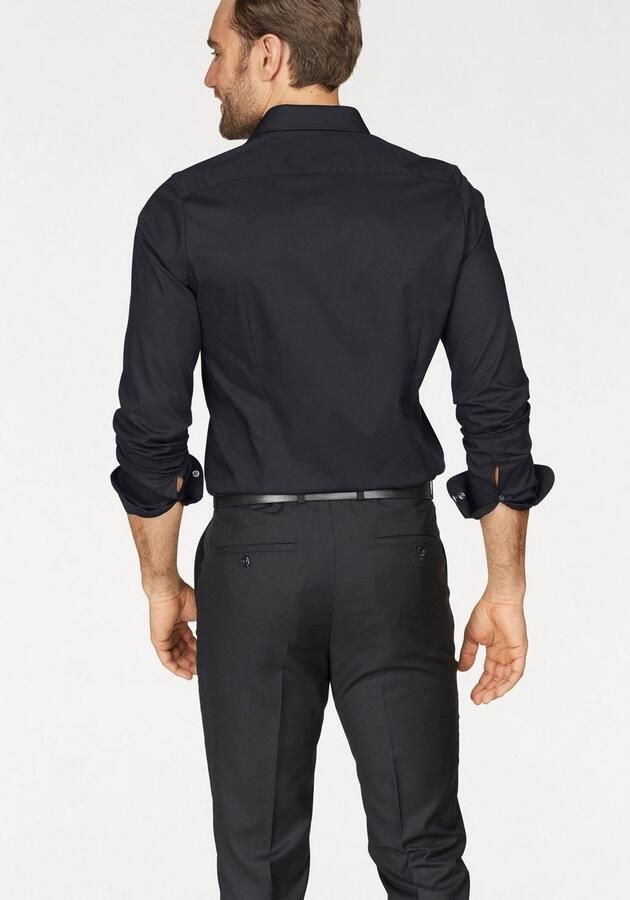 OLYMP Level Five Slim fit zakelijk overhemd van popeline met extra lange mouwen - Foto 4