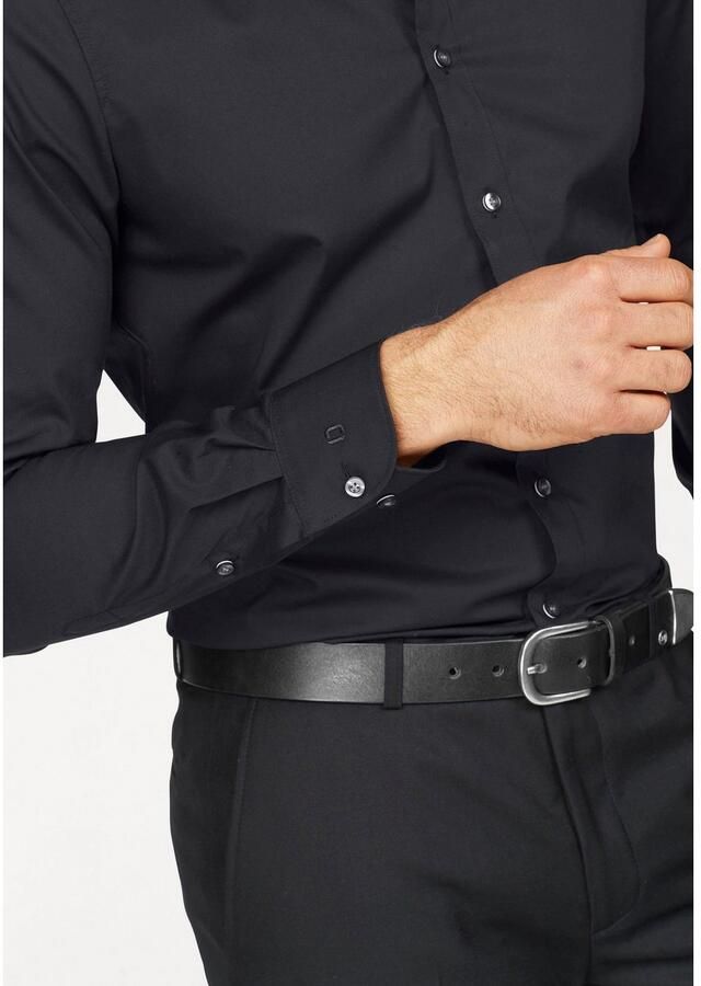 OLYMP Level Five Slim fit zakelijk overhemd van popeline met extra lange mouwen