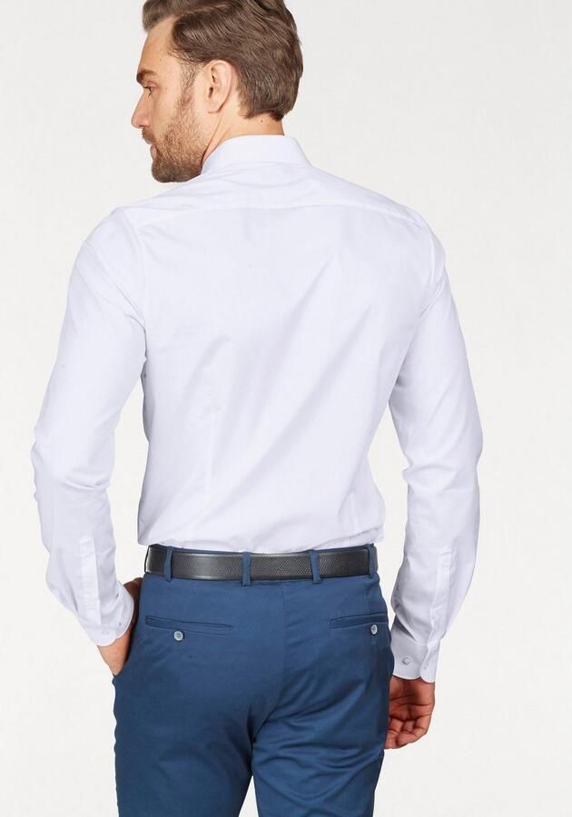 OLYMP Level Five Slim fit zakelijk overhemd van popeline met extra lange mouwen - Foto 3