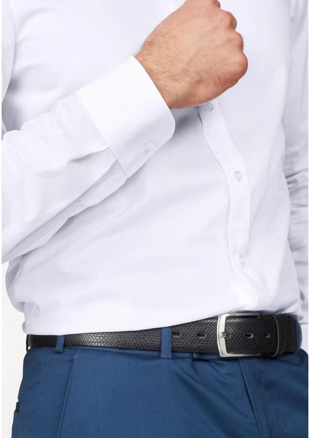 OLYMP Level Five Slim fit zakelijk overhemd van popeline met extra lange mouwen - Foto 2