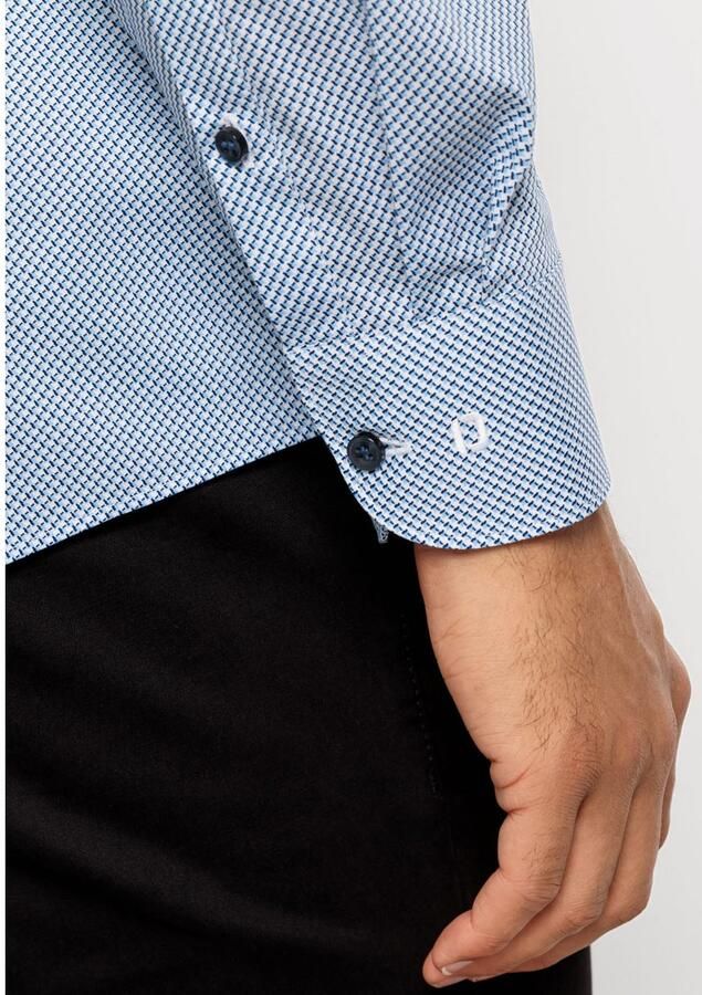 OLYMP Businessoverhemd Level Five body fit met grafisch minimal-ontwerp