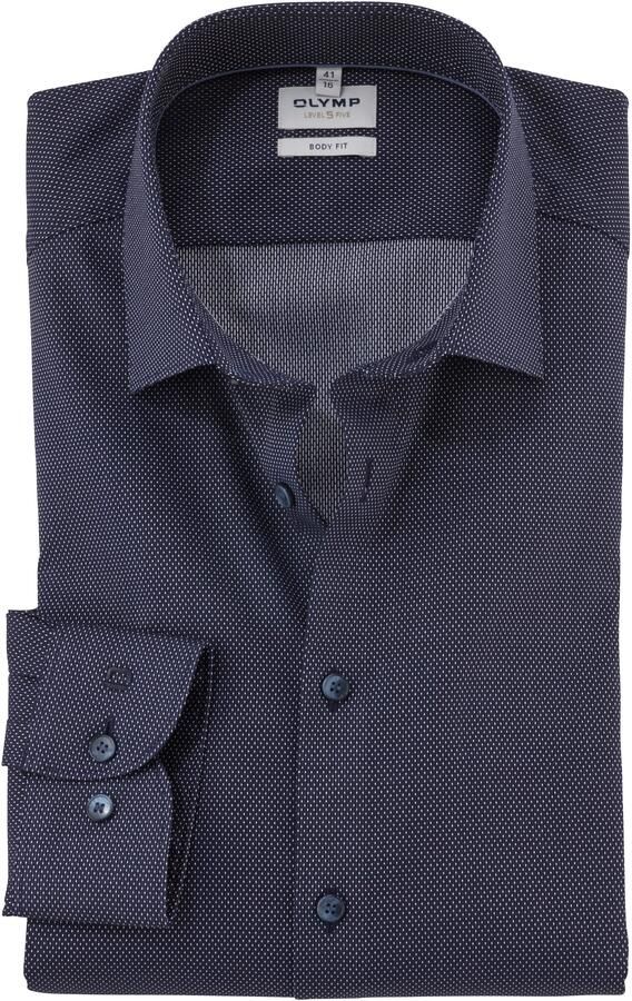 OLYMP Businessoverhemd Level Five body fit met minimal-puntprint