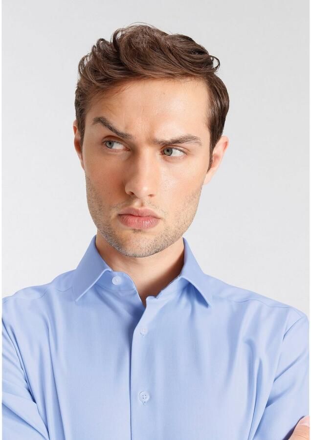 Olymp Luxor business overhemd normale fit lichtblauw effen katoen - Foto 7