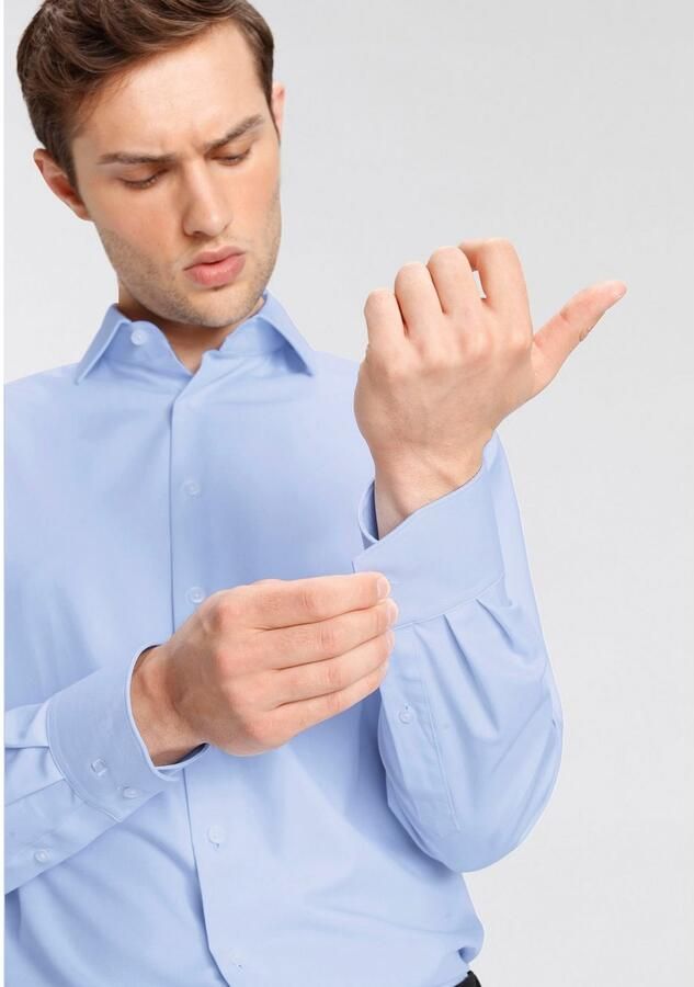 Olymp Luxor business overhemd normale fit lichtblauw effen katoen - Foto 8