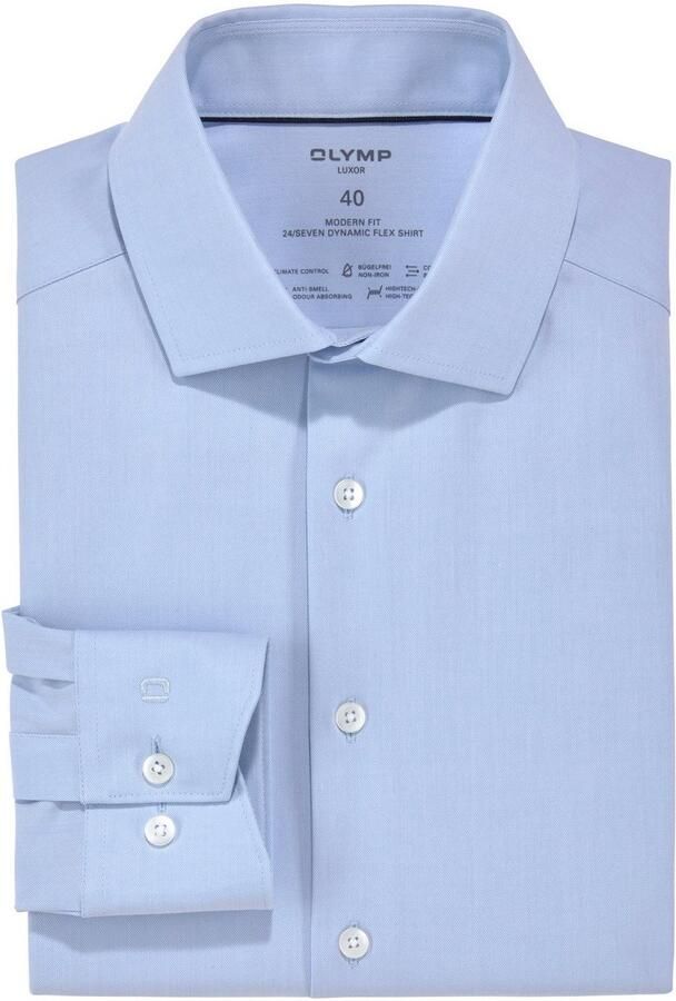 Olymp Luxor business overhemd normale fit lichtblauw effen katoen - Foto 12