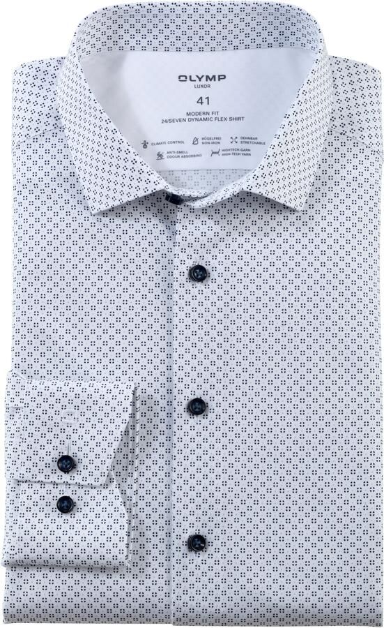 Olymp zakelijk overhemd 24 7 Luxor modern fit wit