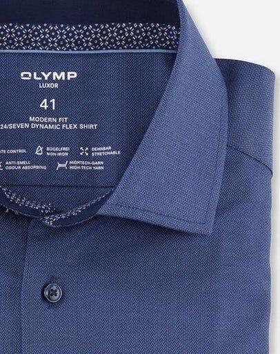 Olymp Modern fit zakelijk overhemd met structuurmotief model 'Global' - Foto 3