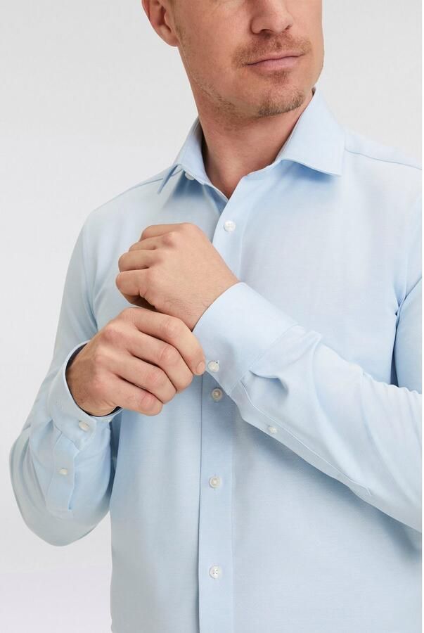 OLYMP Businessoverhemd Luxor 24 Seven Modern Fit met dobby-weefpatroon met kleuraccentuering