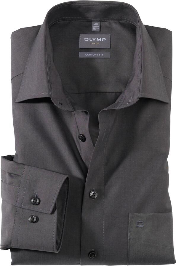 OLYMP Businessoverhemd Luxor comfort fit effen strijkvrij met borstzak - Foto 5