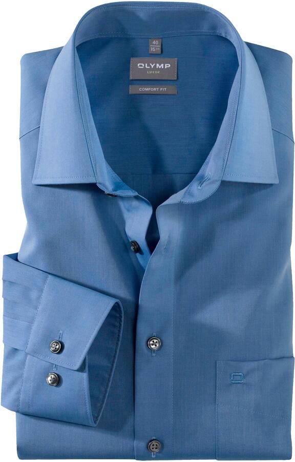 OLYMP Businessoverhemd Luxor comfort fit effen strijkvrij met borstzak - Foto 4