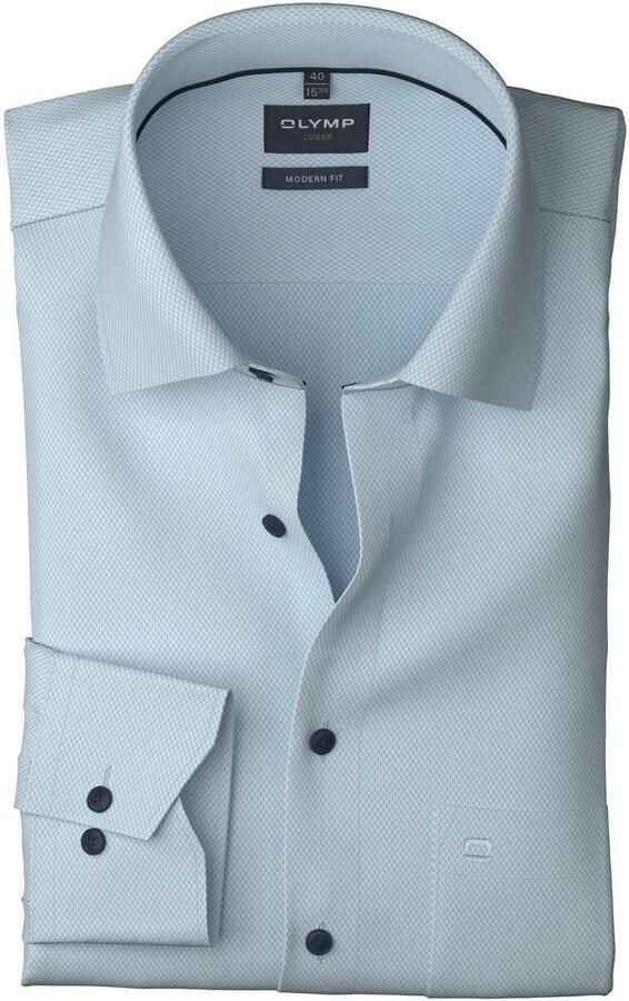 OLYMP Businessoverhemd Luxor modern fit fijne structuur modern fit new kentkraag - Foto 3