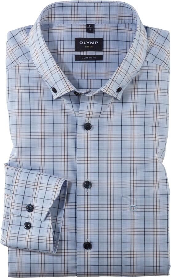 OLYMP Businessoverhemd Luxor modern fit geweven ruitmotief