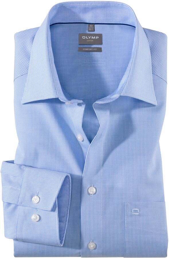 Olymp Luxor Comfort Fit Shirt Blauw Ruit - Foto 7