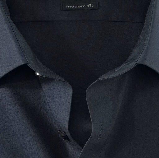 Olymp zakelijk overhemd poplin Luxor modern fit donkerblauw