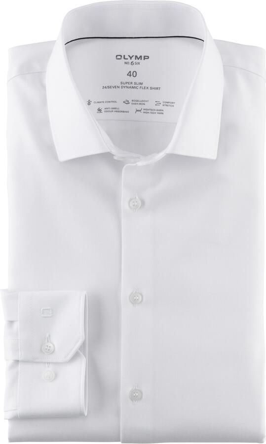 OLYMP No. Six Slim fit zakelijk overhemd van twill met stretch - Foto 2