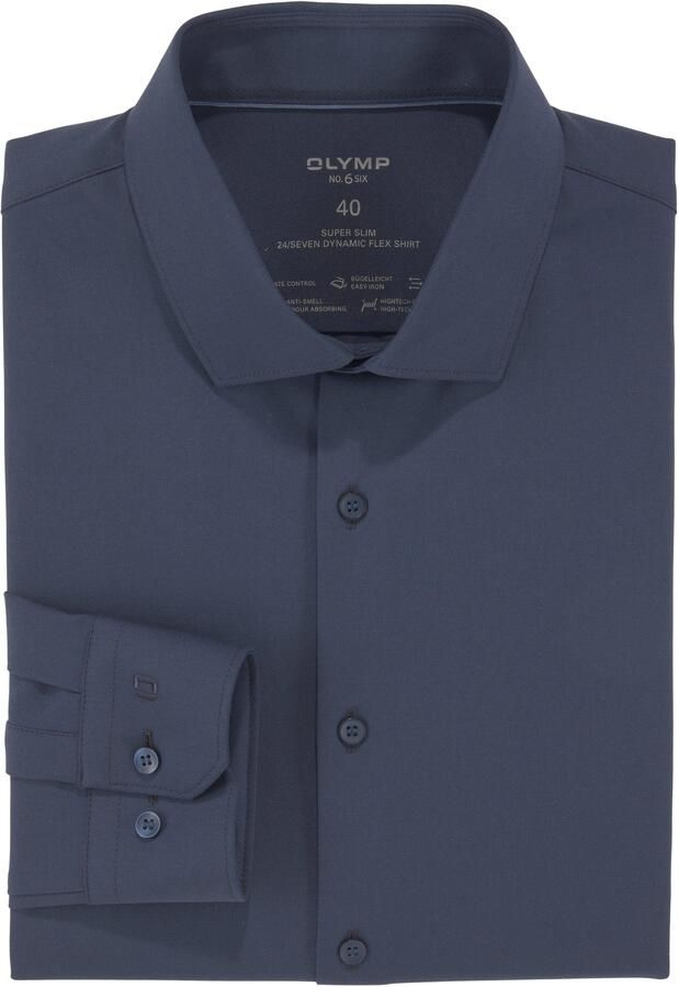 OLYMP No. Six Slim fit zakelijk overhemd van twill met stretch
