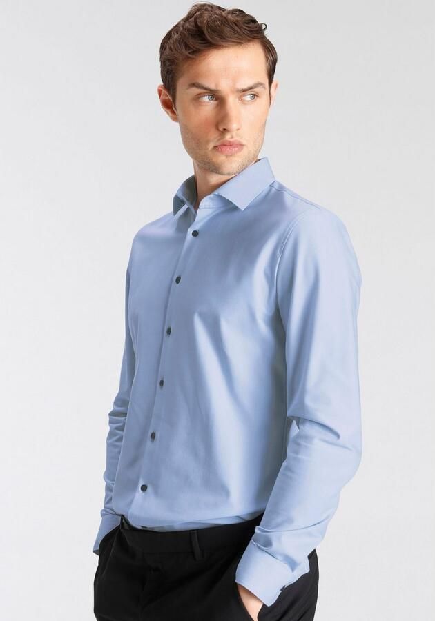 Olymp business overhemd No. 6 super slim fit lichtblauw effen katoen - Foto 4