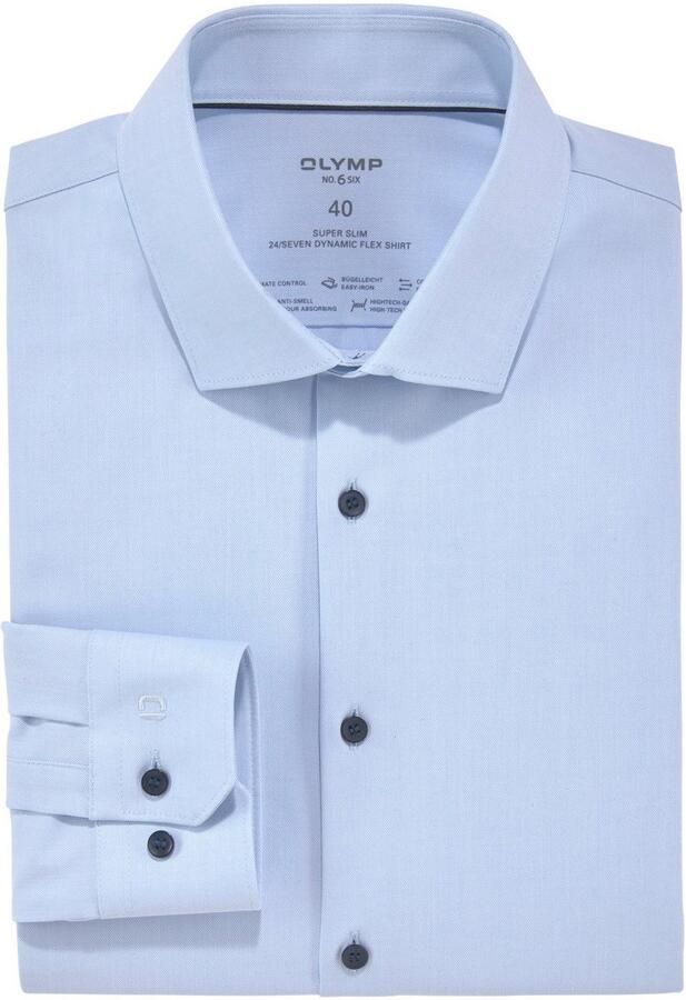 Olymp business overhemd No. 6 super slim fit lichtblauw effen katoen - Foto 6