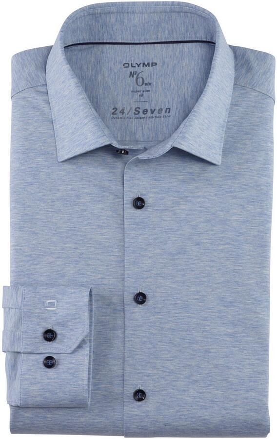 OLYMP Businessoverhemd No. Six 24 Seven super slim in comfortabele jersey-kwaliteit