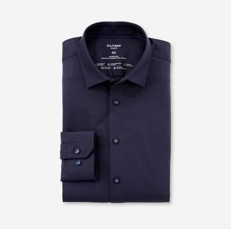 OLYMP Businessoverhemd No. Six 24 Seven super slim in comfortabele jersey-kwaliteit