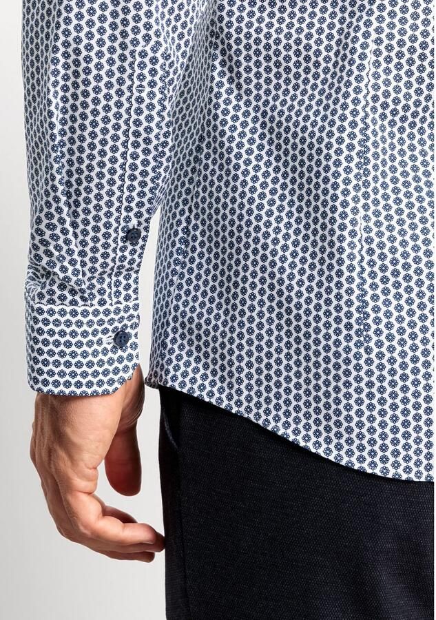 OLYMP Businessoverhemd No. Six super slim grafisch printpatroon