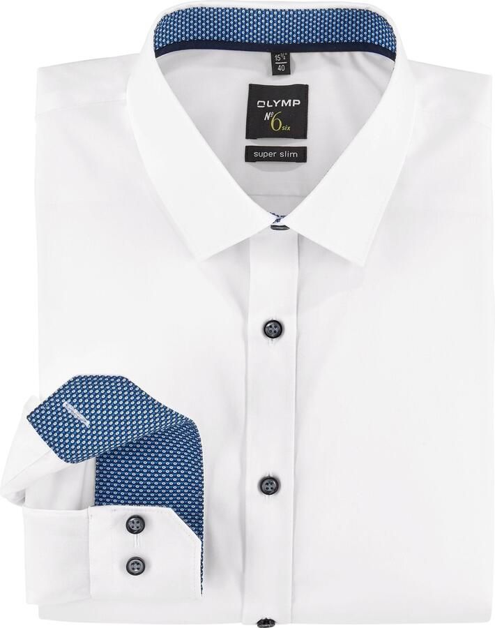 OLYMP No. Six Super slim fit zakelijk overhemd van popeline