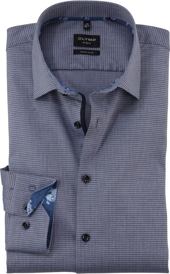 OLYMP No. Six Super slim fit zakelijk overhemd met structuurmotief model 'New York'