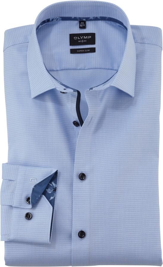 OLYMP No. Six Super slim fit zakelijk overhemd met structuurmotief model 'New York'