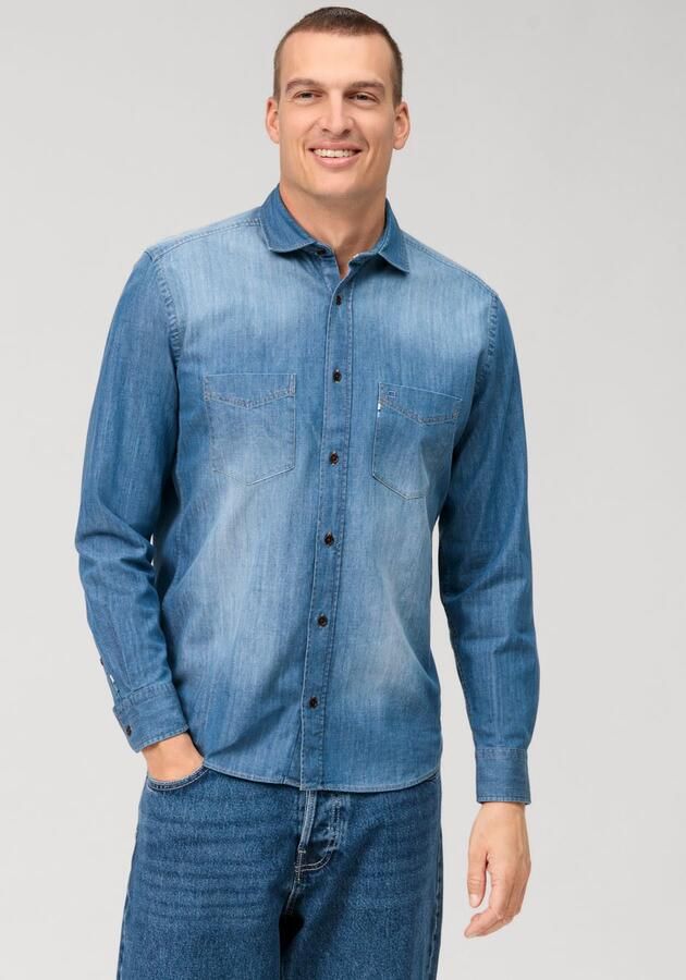OLYMP Level Five Slim fit jeansoverhemd met kentkraag - Foto 7