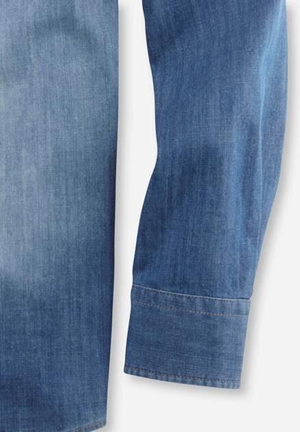 OLYMP Level Five Slim fit jeansoverhemd met kentkraag - Foto 6