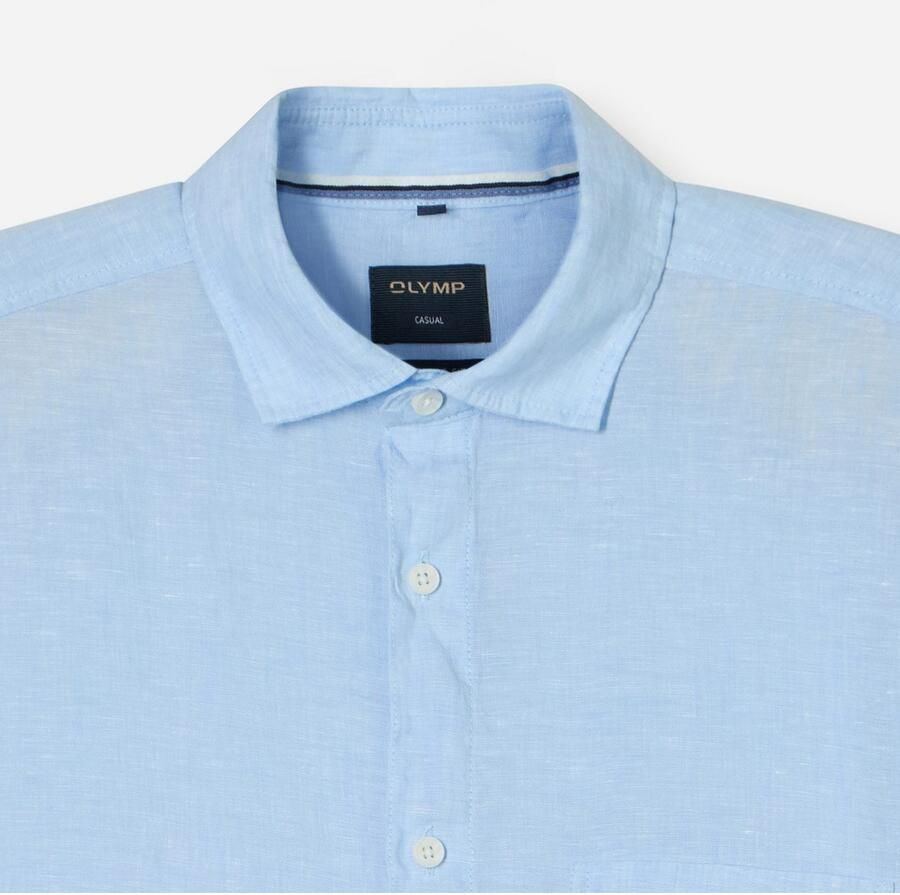 OLYMP Level Five Regular fit linnen overhemd met borstzak - Foto 1