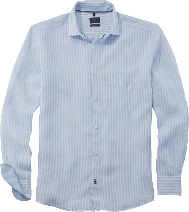 OLYMP Level Five Regular fit linnen overhemd met borstzak