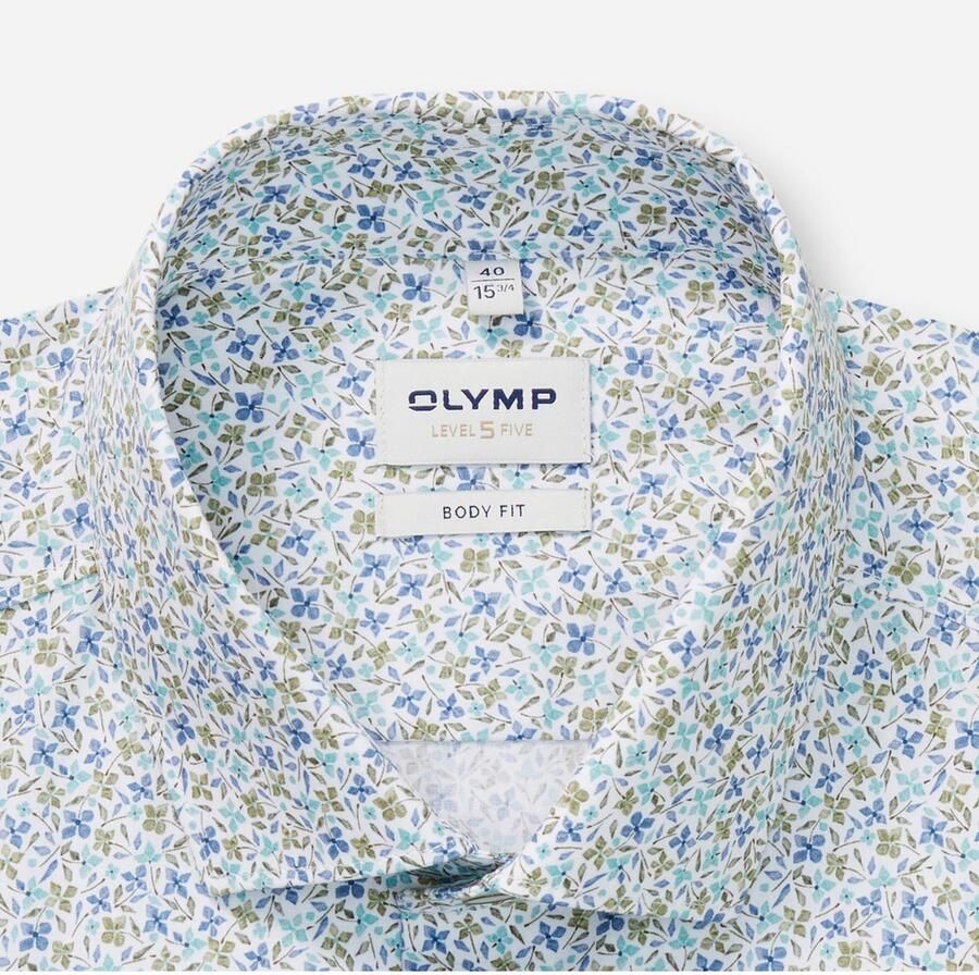 OLYMP Overhemd met korte mouwen Level 5 gebloemde all-over print - Foto 2