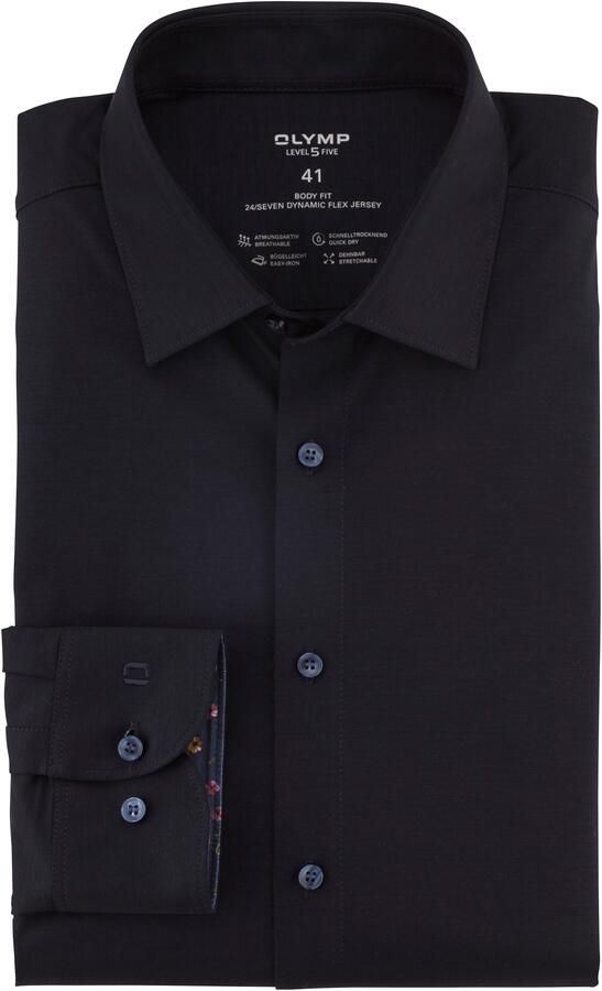 OLYMP Overhemd met lange mouwen 24 7 Level 5 Jersey modieus bloe patroon in de binnen chet - Foto 4