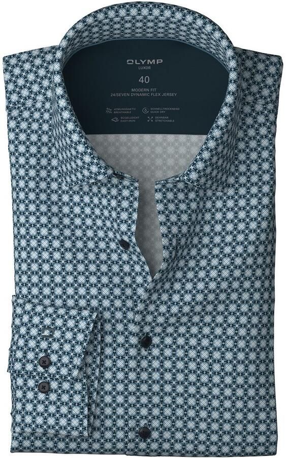 OLYMP Overhemd met lange mouwen 24 7 Luxor modern fit ade d modern fit new-kentkraag flex jersey - Foto 3