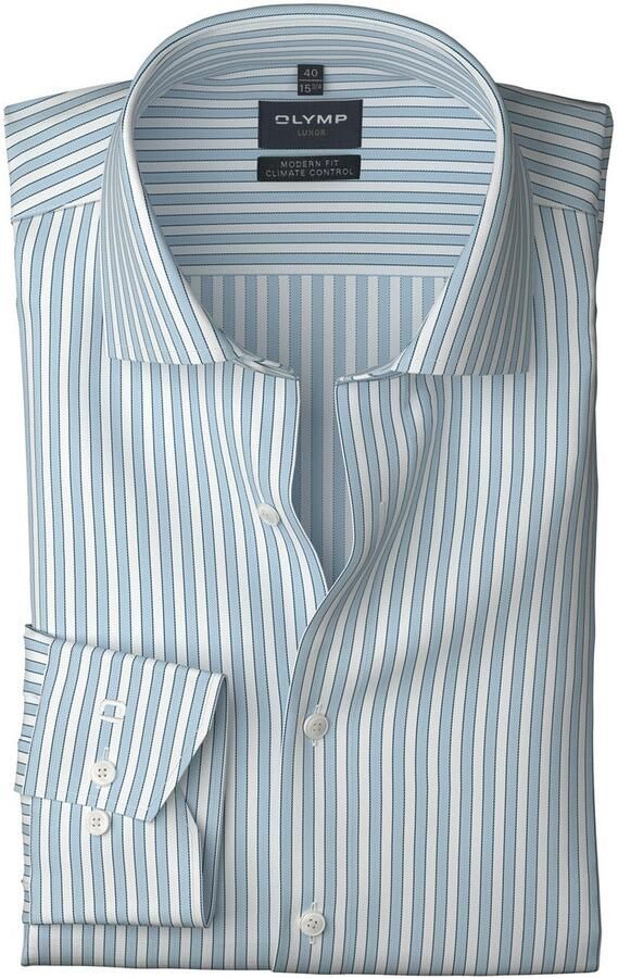 OLYMP Overhemd met lange mouwen 24 Seven Luxor Climate Control modern fit zakelijk overhemd Global-Kentkraag - Foto 3