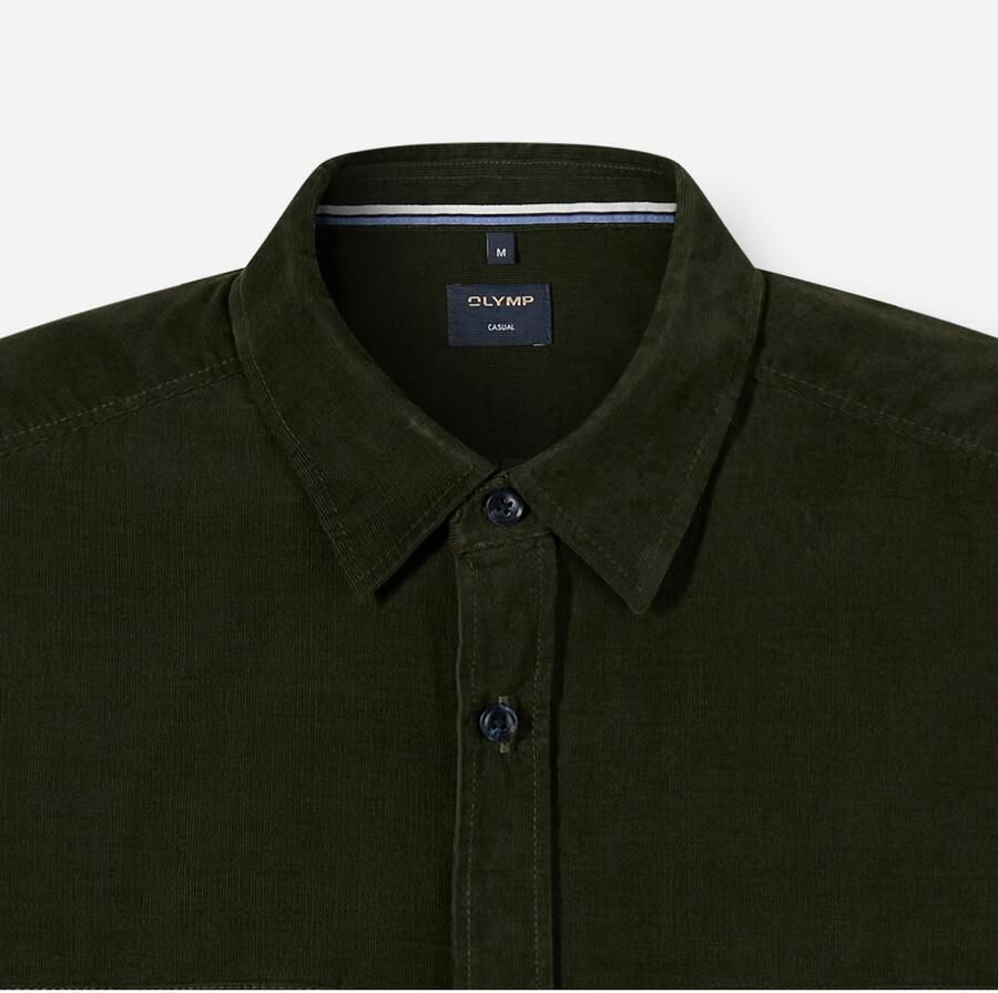 OLYMP Overhemd met lange mouwen Fijncorduroy zakelijk overhemd Kentkraag regular fit