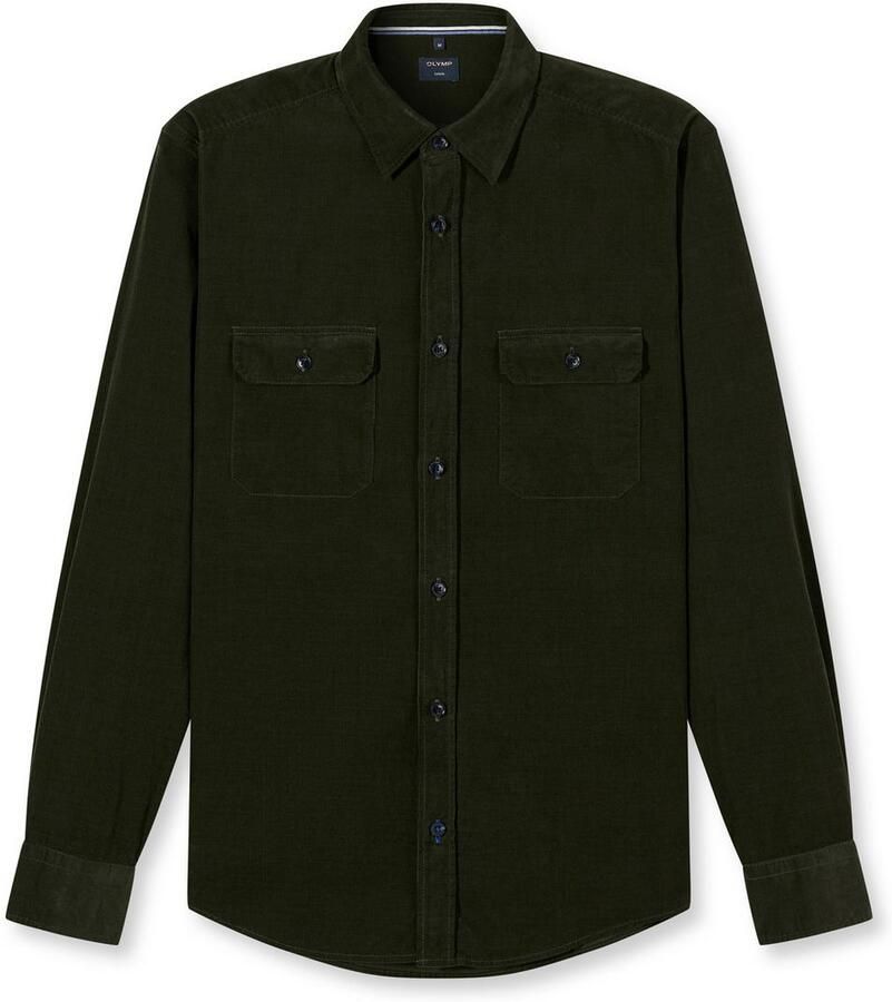 OLYMP Overhemd met lange mouwen Fijncorduroy zakelijk overhemd Kentkraag regular fit - Foto 2