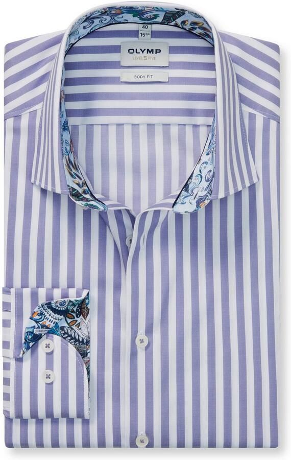 OLYMP Overhemd met lange mouwen Level 5 gestreept body fit new york kentkraag zakelijk overhemd - Foto 9
