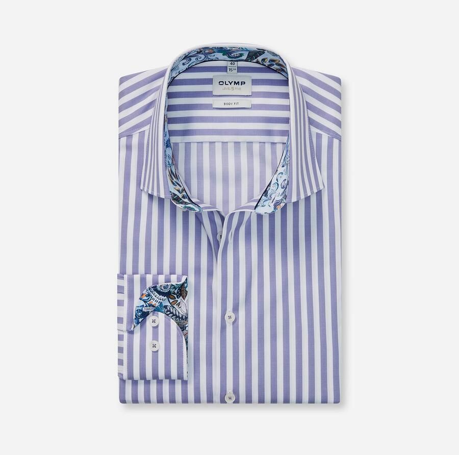 OLYMP Overhemd met lange mouwen Level 5 gestreept body fit new york kentkraag zakelijk overhemd - Foto 5