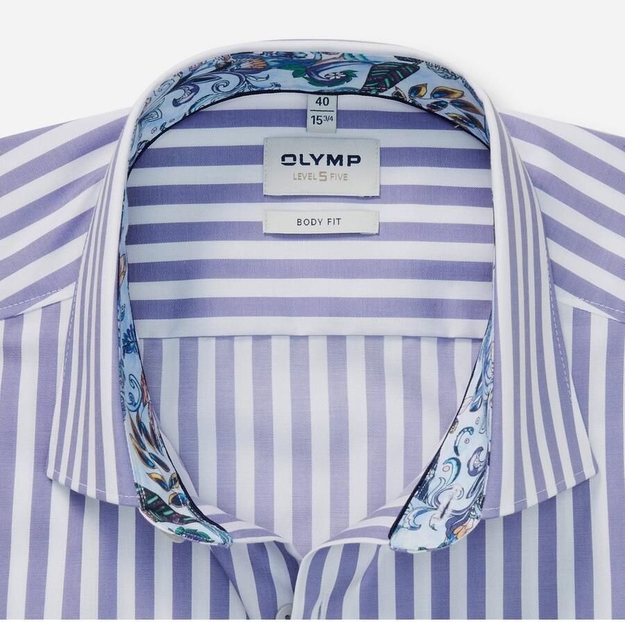 OLYMP Overhemd met lange mouwen Level 5 gestreept body fit new york kentkraag zakelijk overhemd - Foto 3