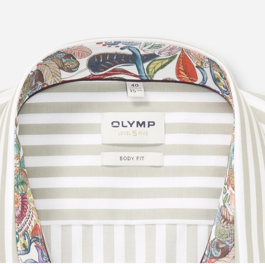 OLYMP Overhemd met lange mouwen Level 5 gestreept body fit new york kentkraag zakelijk overhemd - Foto 4