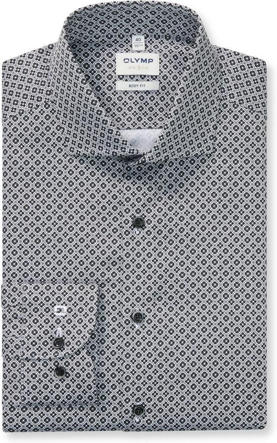 OLYMP Overhemd met lange mouwen Level 5 Zakelijk overhemd Royal-Kentkraag patroon body fit - Foto 4