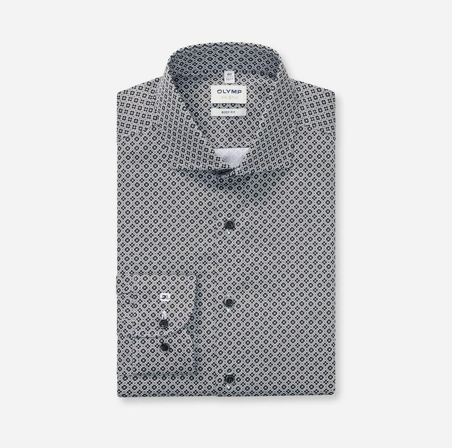 OLYMP Overhemd met lange mouwen Level 5 Zakelijk overhemd Royal-Kentkraag patroon body fit - Foto 3