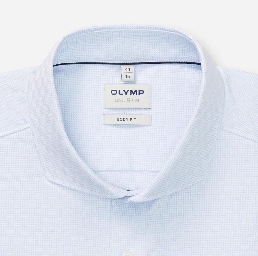OLYMP Overhemd met lange mouwen Level Five body fit haaienboord weefpatroon zakelijk overhemd - Foto 4
