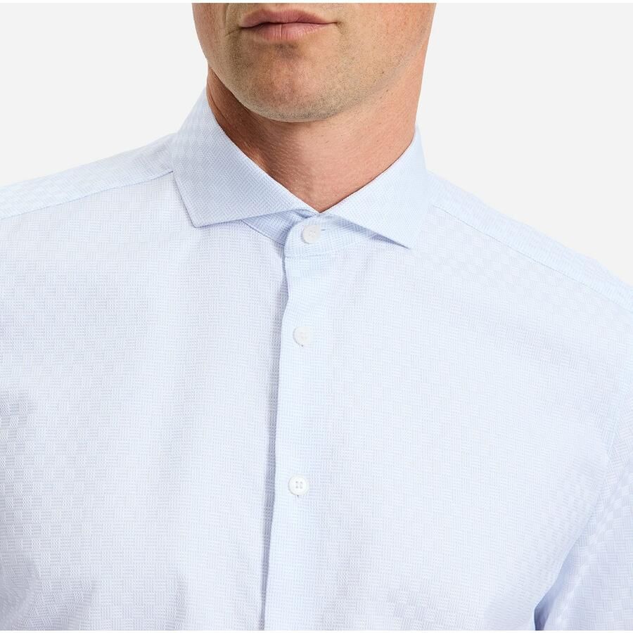 OLYMP Overhemd met lange mouwen Level Five body fit haaienboord weefpatroon zakelijk overhemd