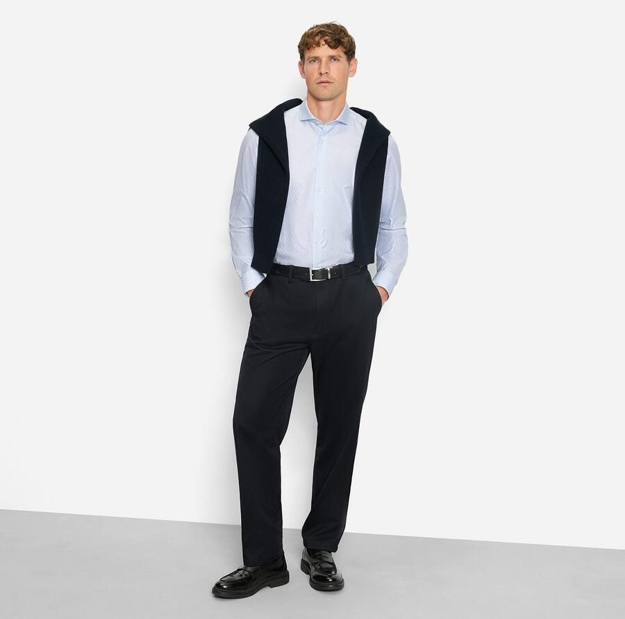 OLYMP Overhemd met lange mouwen Level Five body fit haaienboord weefpatroon zakelijk overhemd - Foto 6