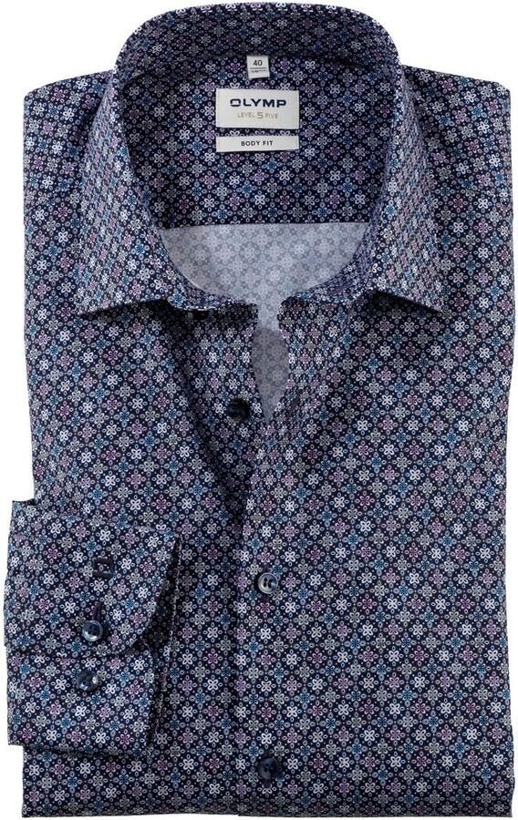 OLYMP Level Five Body fit zakelijk overhemd met kentkraag - Foto 5